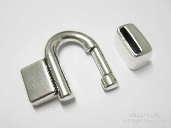 

Horseshoe Hook clasp 10x2mm U tip sharp Flat slider clasp for 10mm or 5mm flat leather