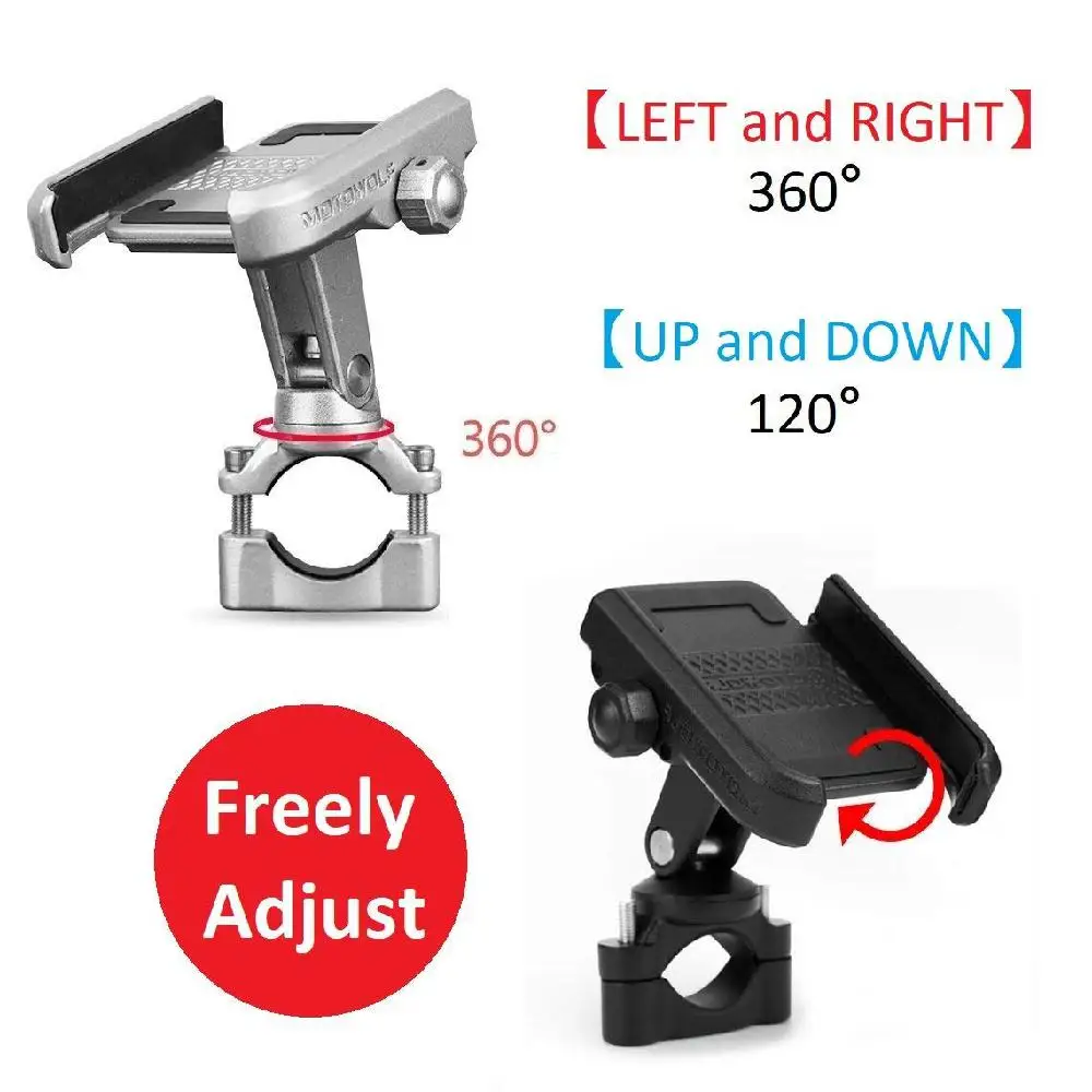 360 degree Adjustable Universal Bike Aluminum Alloy Motorcycle Motorbike Handlebar Phone Holder Stand Mount For Phone