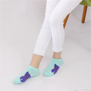 

New Leisure Cotton Thin Smiley Face Stripe Cat Short Sock Shallow Mouth Breathable Comfortable Women Short Sock Hosiery