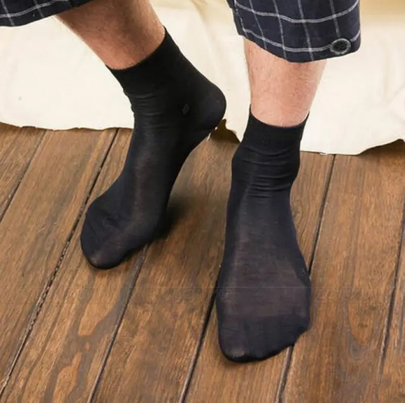 Носки мужские из 100% шелка до середины икры 2 пары|black socks|silk socksmen socks winter |