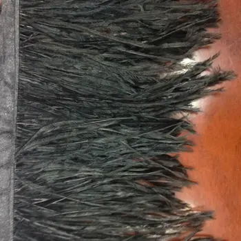 

Free shipping 10-12cm/4-5inch 20 meters Ostrich feather ribbons ostrich feather Black Decorative diy