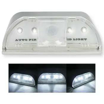 

PIR Infrared IR Wireless Auto Sensor Motion Detector Keyhole 4 LED Light kitchen hallway stairway lamp- White
