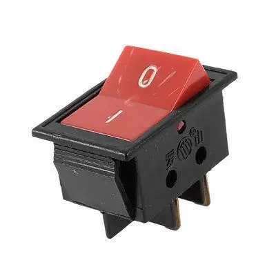 6A/250V 10A/125V AC 2 положения 4 Pin Красная Кнопка ВКЛ/ВЫКЛ DPDT перекидной клавишный