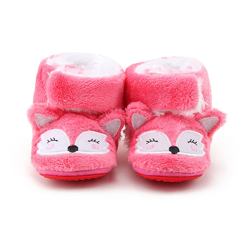 

Delebao New Design Lovely Pink Fox Pattern Boots Unisex First Walkers Baby Slip-on Rubber Sole Shoes Only Shipped To US