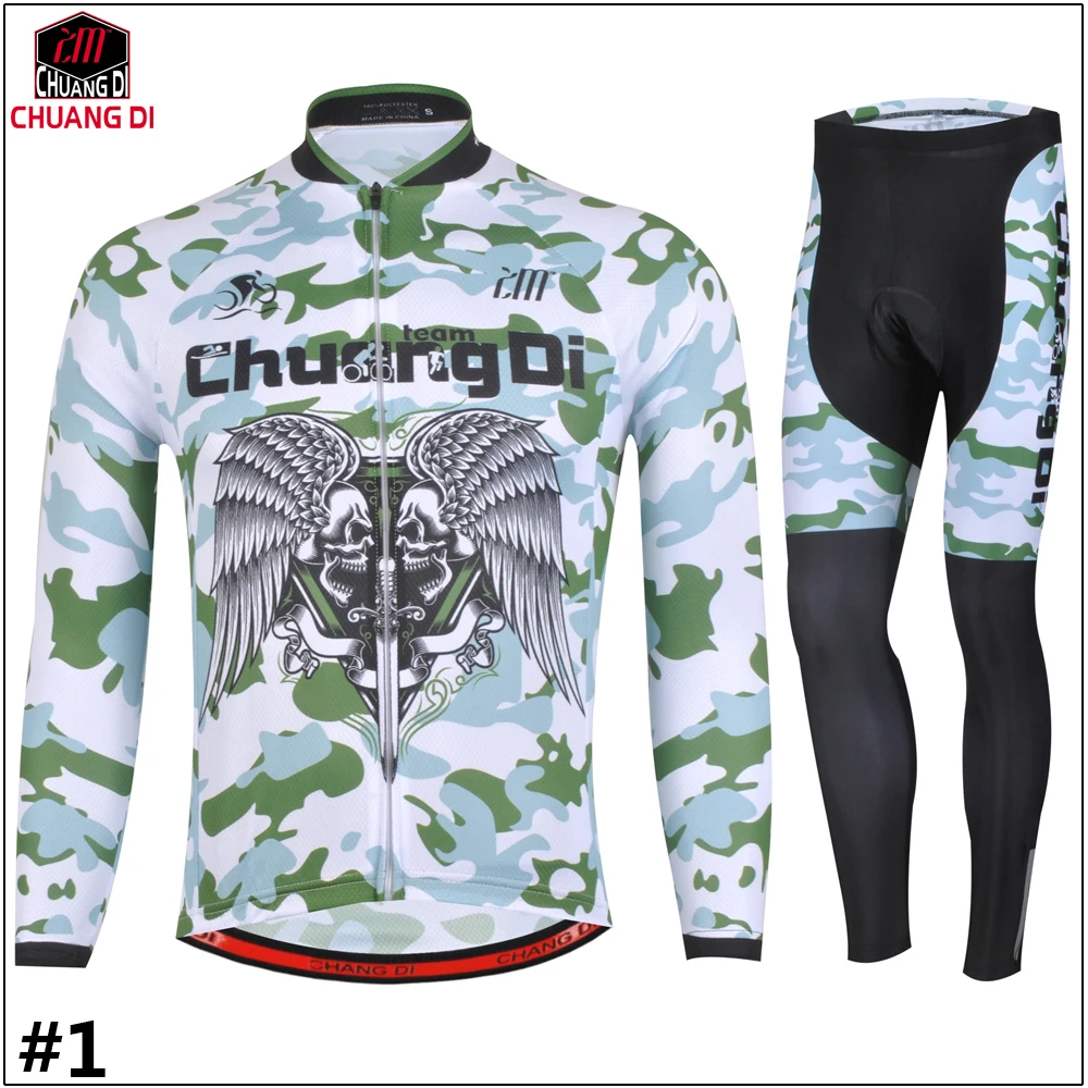 

chuangdi Cycling Clothing Long Sleeve Cycling Jersey Quick-dry Mountain Bike Clothes Breathable Bicycle Sportswear