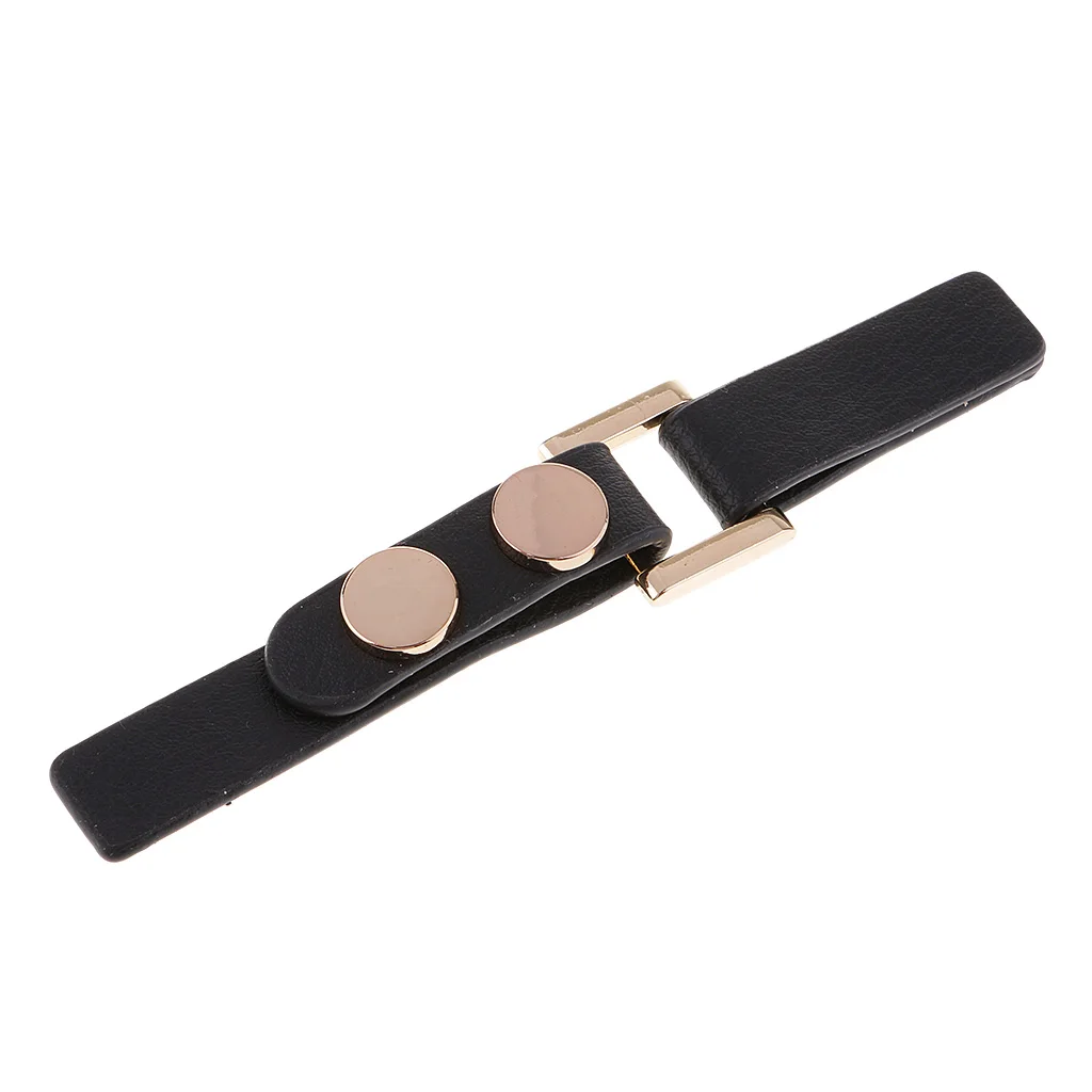 

1 Set Leather Toggle Button Coat Jacket Duffle Metal Decor Fastener Black 12.3x2.3cm