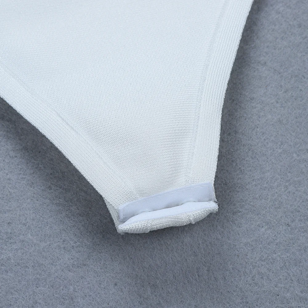 Пляжный стиль сексуальный выдалбливают Белый бандажный купальник 2019 знаменитостей Дизайнер Мода боди