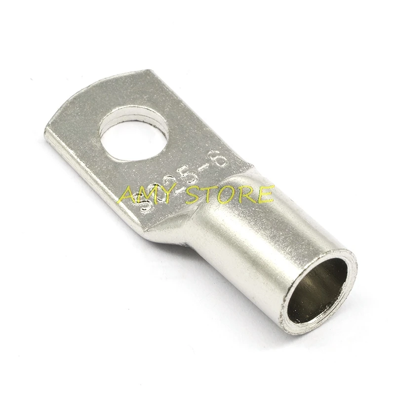 

10/50/100pcs SC25-6 Bolt Hole Tinned Copper Cable Wire Ring Eyelets lugs Battery Terminals 25mm2 Wire