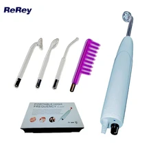 Portable Violet D’arsonval Darsonval High Frequency Facial Skin Care HF Hair Loss Care Device Professional Kit with Gift Box