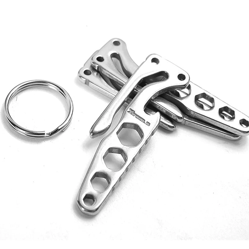

Stainless Steel Pocket Key Holder Clip Bottle Opener Hex Wrench Outdoor Sports Camping EDC Tools Defense Stinger Supplies