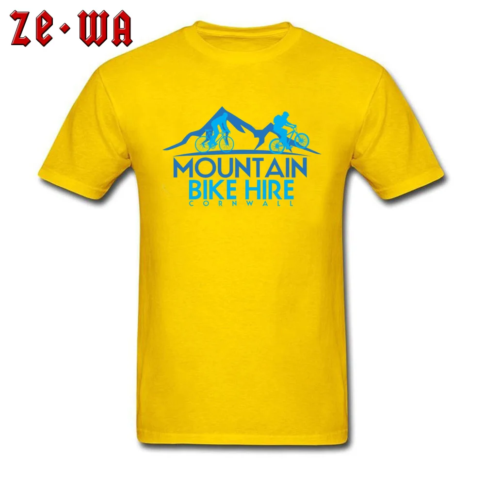 Mountain Biker Logo T-shirts High Quality Short Sleeve Street 100% Cotton Round Neck Young Tees Unique T Shirts Summer Autumn Mountain Biker Logo yellow