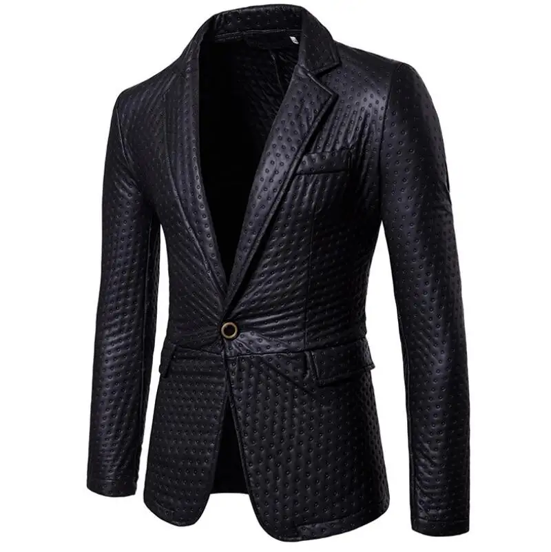 Jacket Leather Men Fashionable High-end Trend Individual New Style Winter Jackets Mens Motorcycle Leather Jacket