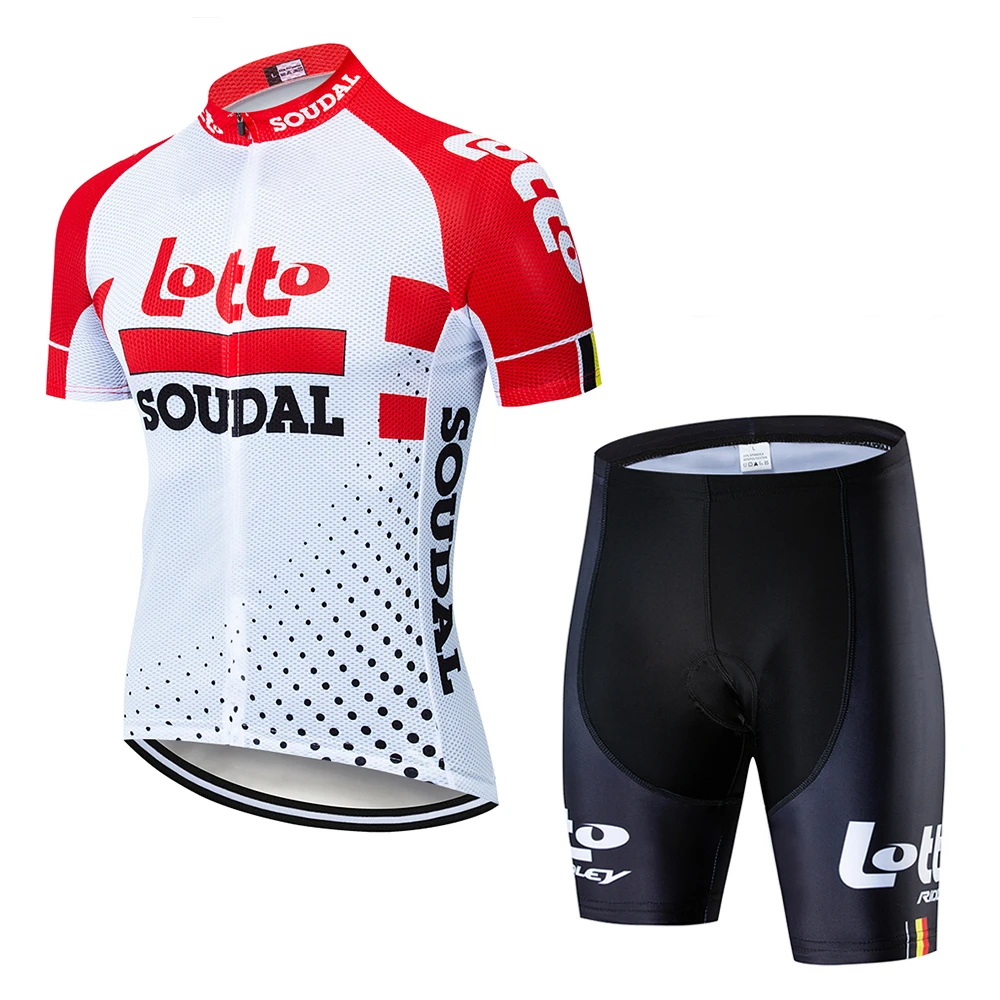 Новинка Pro team lotto soudal красные майки для велоспорта дышащие Ropa Ciclismo MTB с коротким рукавом велосипедная ткань 9D гелевая - Цвет: 3