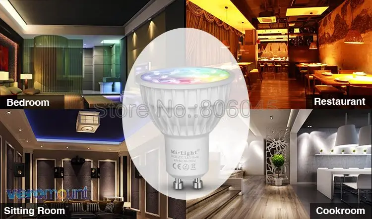 Remoto sem Fio Rgb + Cct Milight Pode Escurecido Lâmpada Led 4 w Gu10 2700-6500 k Smart Wifi Spotlight Fut103 2.4g rf Controle Ser 9 High Quality Luzes e Iluminação