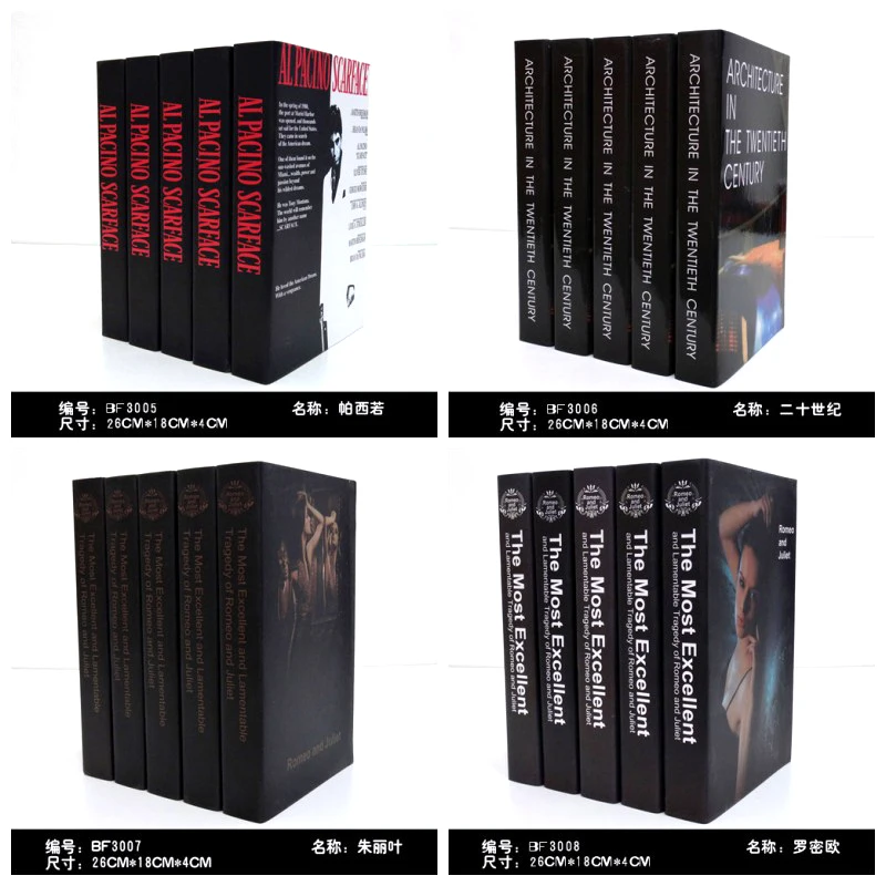 8PC decoration wall dies Decorative Modern decorative book props false