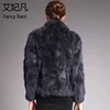 Women Genuine Rabbit Fur Coats Solid Female Stand Collar Rex Rabbit Fur Coat Winter Fashion Real Fur Overcoat Jackets 13 Colors ► Photo 2/6