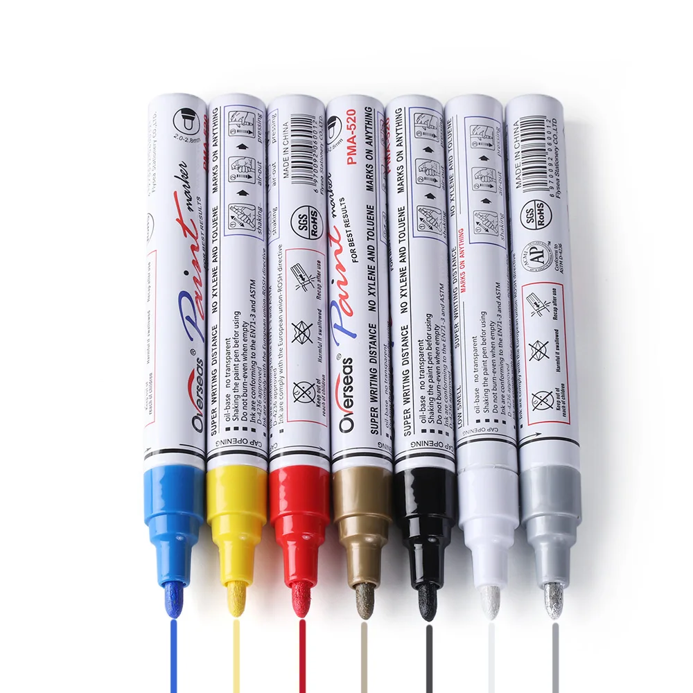 

1PC Waterproof Permanent Paint Marker Pen Car Tyre Tire Tread Rubber Metal Stationery Supplies Universal