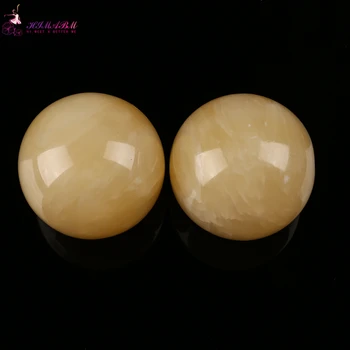 

HIMABM Natural Yellow Jade Hand Fitness Ball 50mm Beauty Relaxation Ball Body Chakra Massage Exercise Meditathealing Reiki Balls