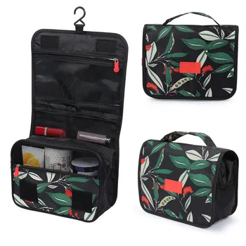 

Women Travel Portable Make Up Bag Hanging Cosmetic Bags Bathroom Waterproof Floral Makeup Orginazer Wash Bags