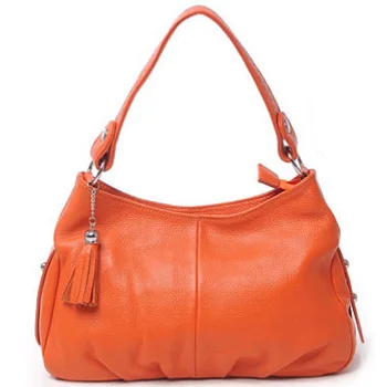 Модная сумка с кисточками, первый слой из воловьей кожи, женская сумка, женские сумки на одно плечо, известный бренд, сумка-мессенджер, женская сумка через плечо - Цвет: Orange
