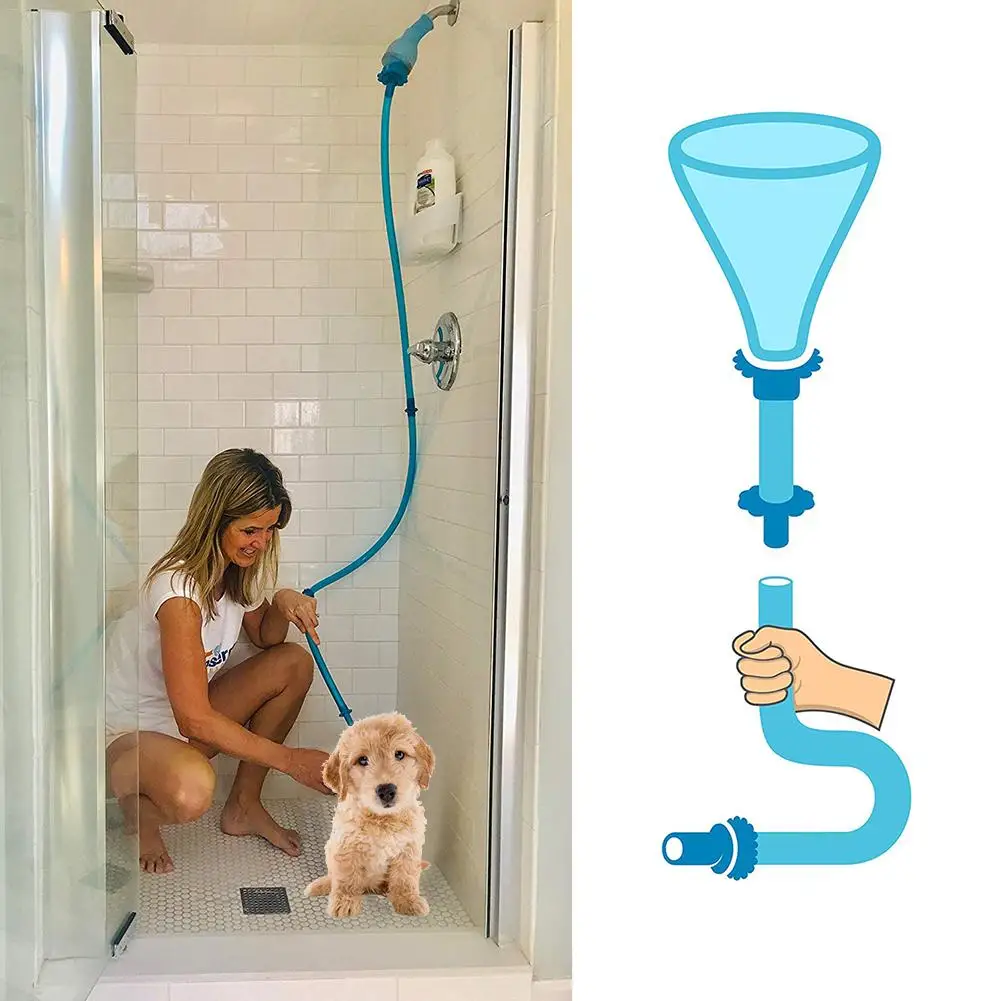Universal Connector Dog Wash Hose Attachment Silicone font b Pet b font Shower Sprinkler Hose Handheld