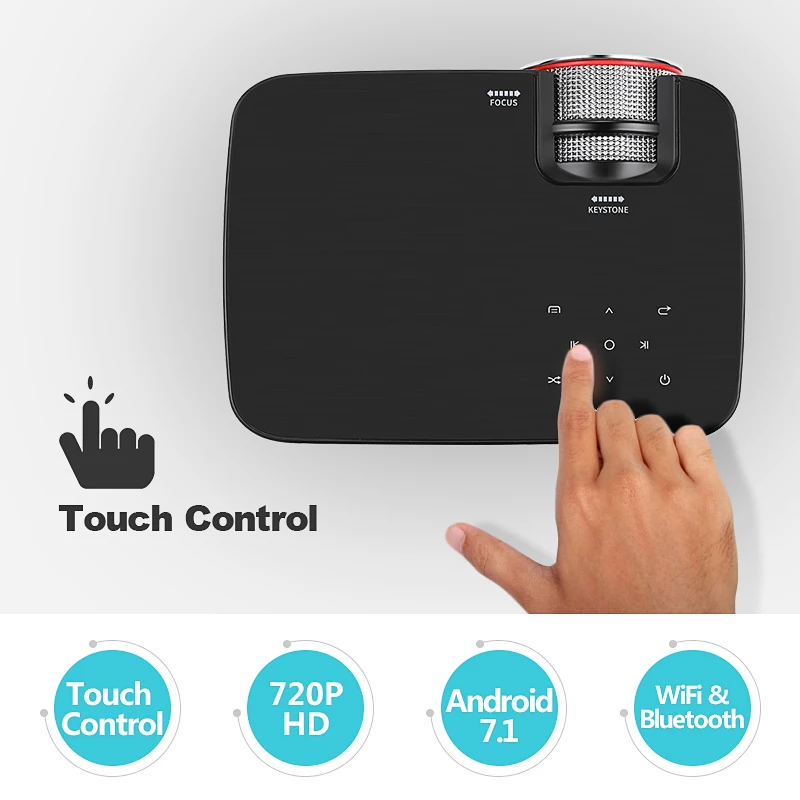 TORADOLA Android проектор 1280x720. Wifi Bluetooth. Мини поддерживает 1080 P USB HDMI выход. Дома Театр.