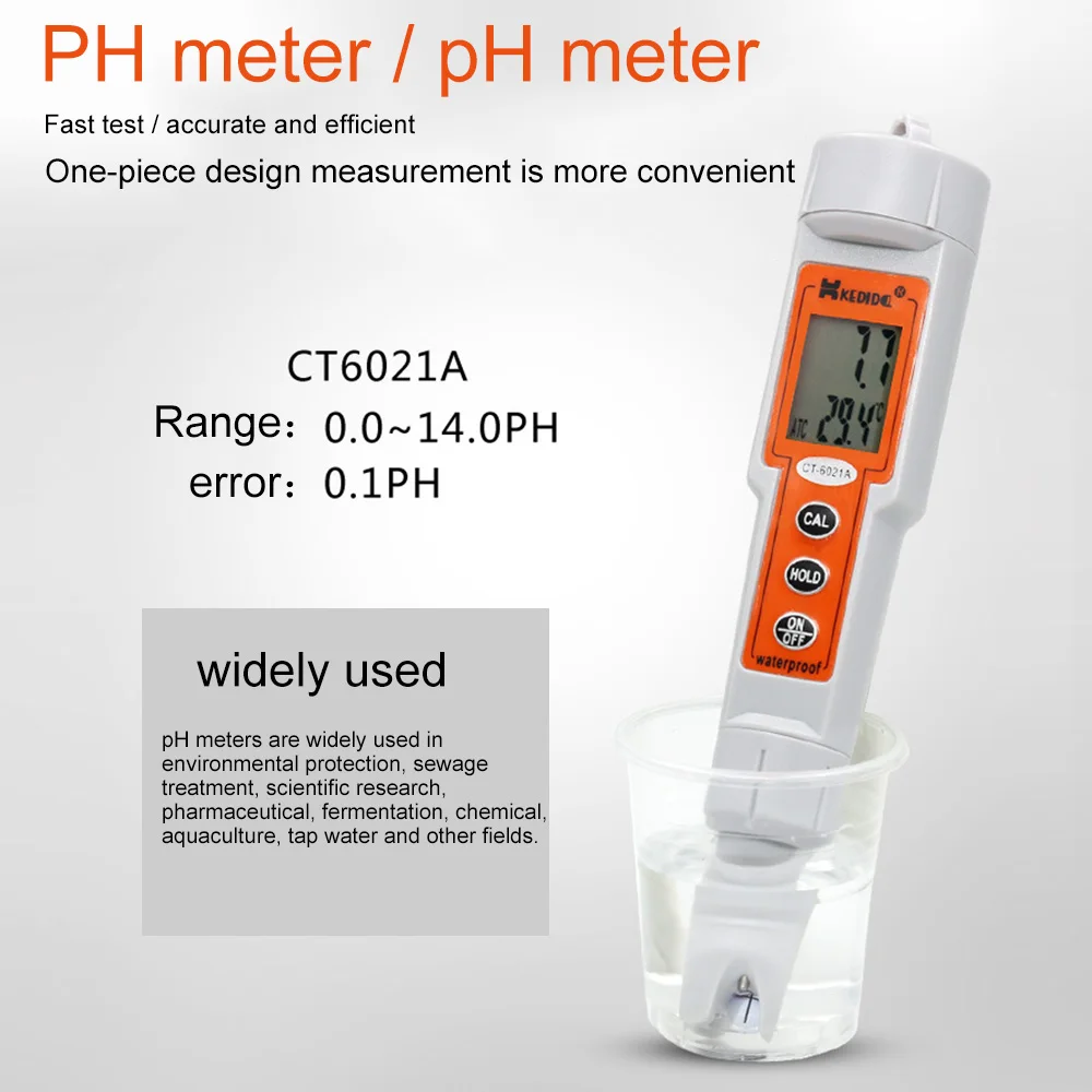 

Digital PH Water Quality Tester Hand-held Professional PH Meter Display Waterproof Aquarium Fish Tank Water Quality PH Tester