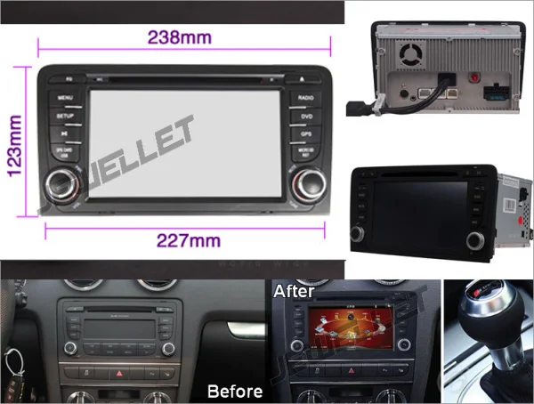 Flash Deal Octa core IPS screen  Android 9.0 Car DVD GPS radio Navigation for Audi A3 S3 2003-2013 with 4G/Wifi DVR OBD mirror link 1080P 0