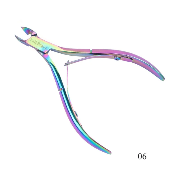 1 шт. маникюрные ножницы из нержавеющей стали полная красота Радуга для удаления резак клипер Пинцет для маникюра ногтей аксессуары LE01-12 - Цвет: 06