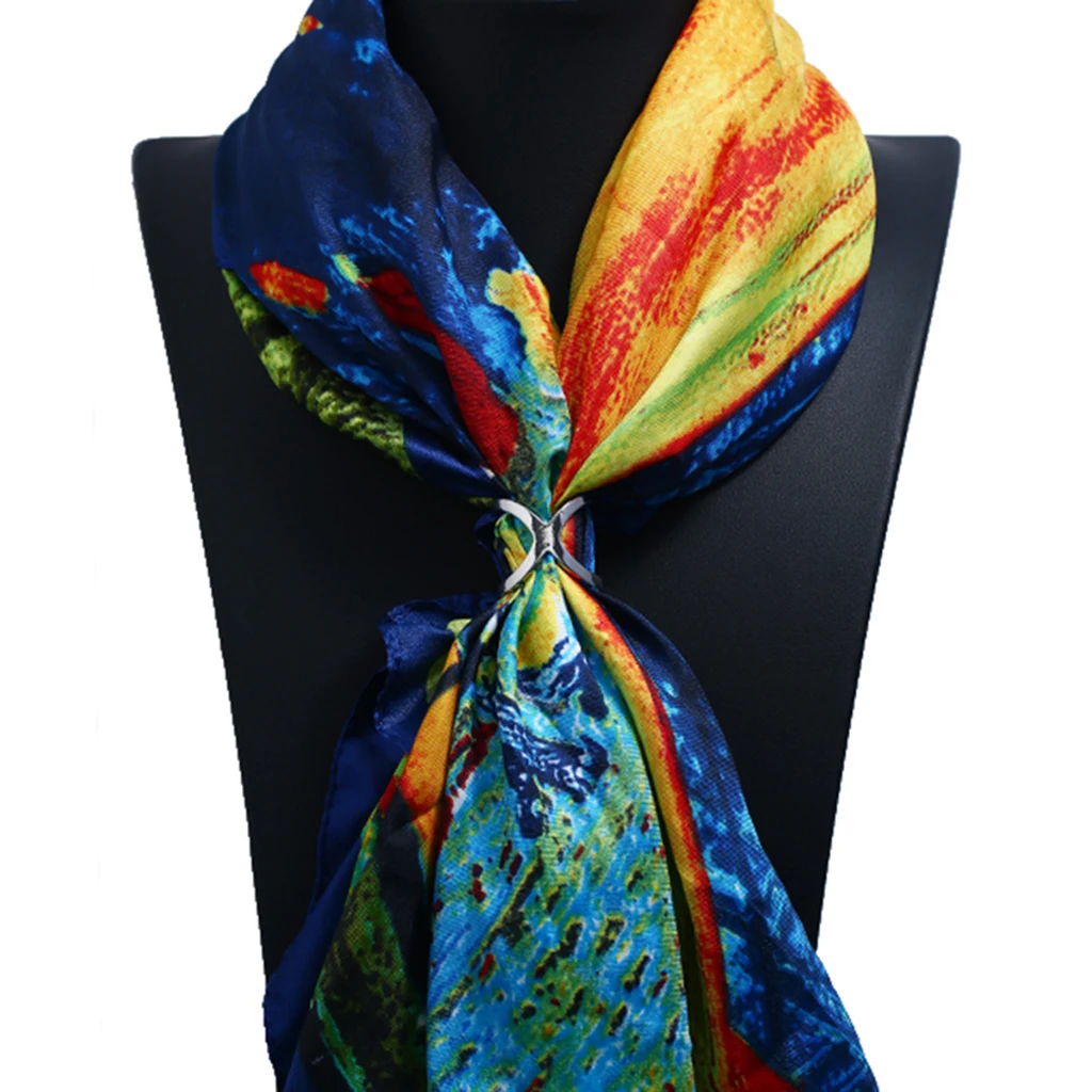 Alloy Women Silk Chiffon Scarf Clip Ring Holder Wedding Party Cross Buckle for Daily Wear Wedding Prom Party Office