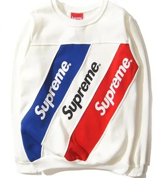  Supreme Sweatshirts Striped Casual Hoodies Brand Clothing 