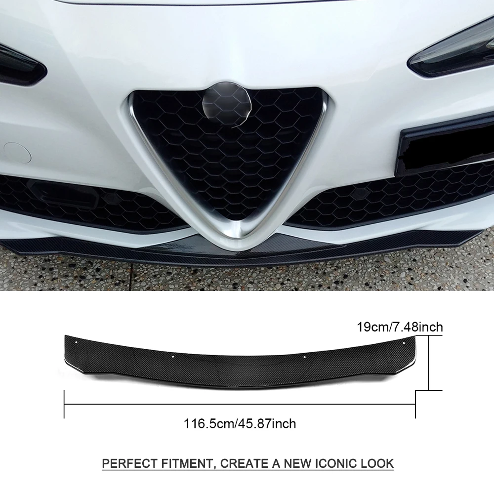 Передний бампер для губ подбородка сплиттеры фартук Cupwings для Alfa Romeo Giulia Quadrifoglio база Седан 4-дверный- углеродного волокна