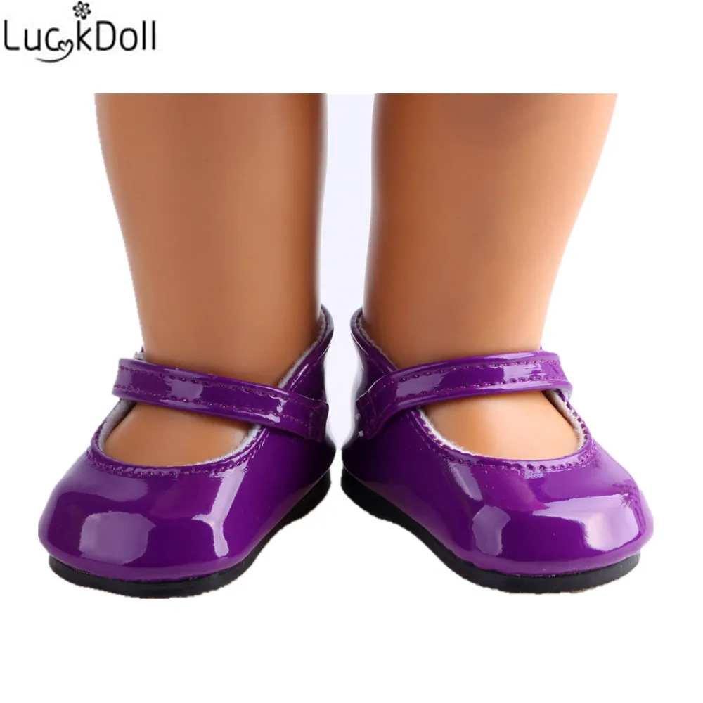 LUCKDOLL фиолетовый обувь подходит 18 дюймов Американский 43 см Кукла одежда аксессуары, игрушки для девочек, поколение, подарок на день рождения