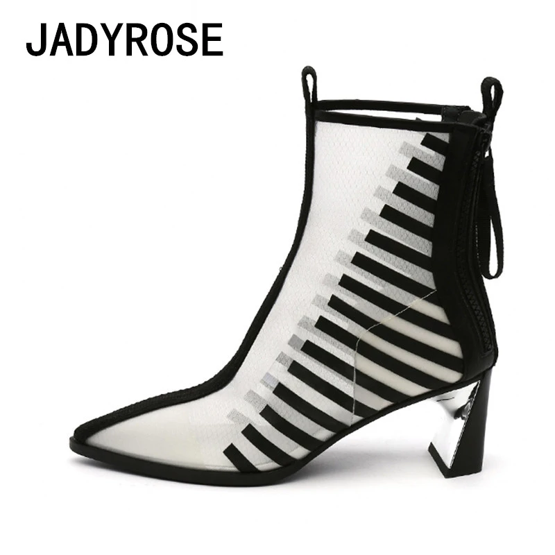 ladies black pointed ankle boots