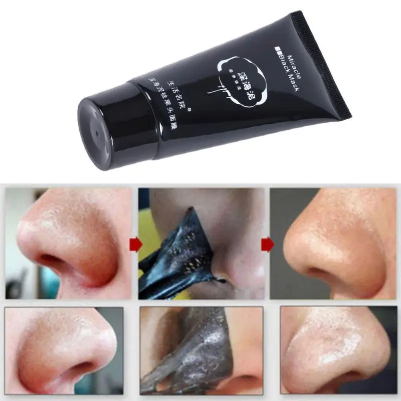 Blackhead Remover Shrink Pores Nose Mask Black Mud Face Peel Mask Deep