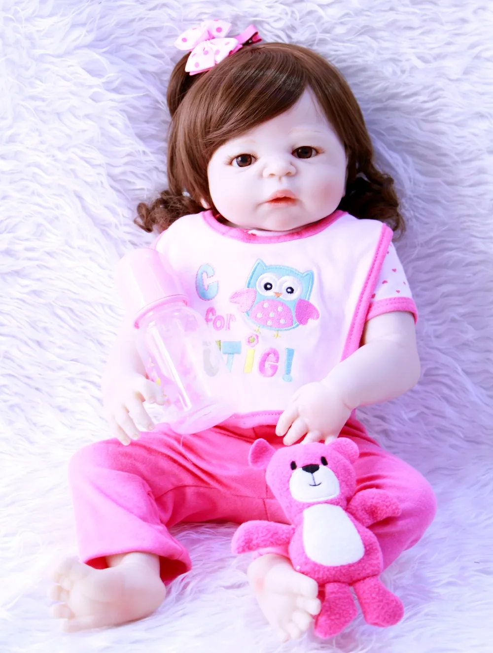 

57cm Full Body Vinyl Silicone Reborn Toddler fashion lifelike collectible vinyl menina newborn cute doll kids birthday gifts