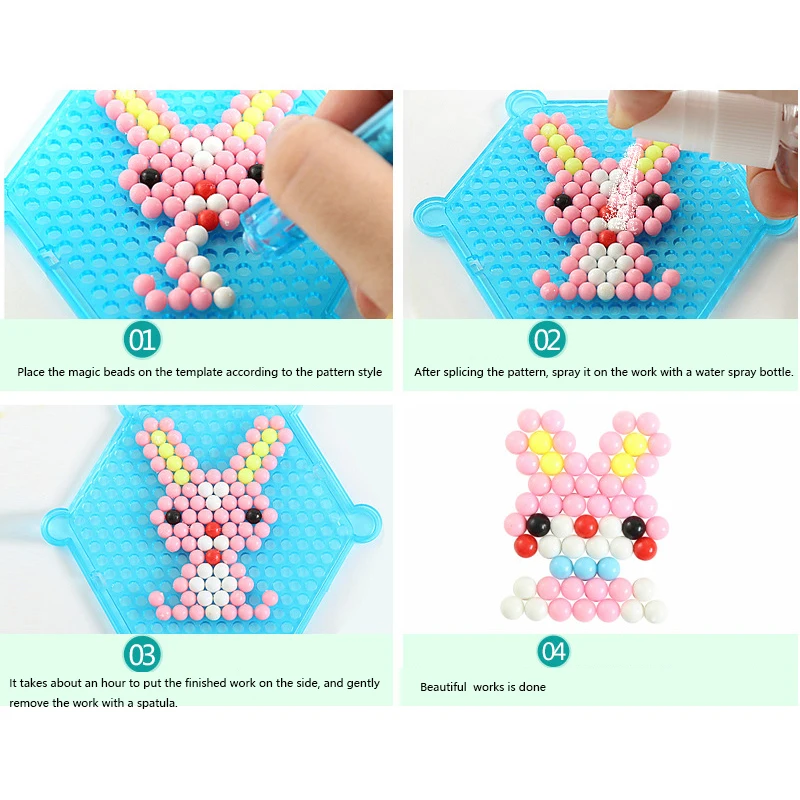 1000 2000 шт./компл. Волшебные бусы DIY Пазлы для детей Красочные Водяные Шарики перлер