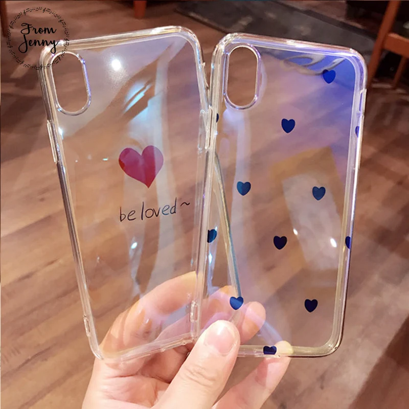 From Jenny быть любимым сердце transpare чехол для iPhone X 7 plus/6/6 S Plus 8 plus 2018 Модный мягкий