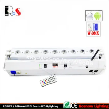 

(12 lights +2 charging fly case+1 transmiter) WIFI APP Uplighting for wedding 9*18W RGBWA+UV 2.4G wireless DMX battery operated