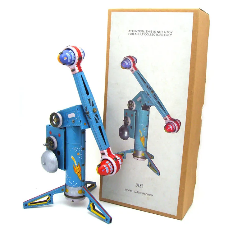 [Забавная] взрослая Коллекция Ретро заводная игрушка металлическая жестяная парк развлечений вращающаяся ракета колесо обозрения заводная игрушка модель винтажная игрушка
