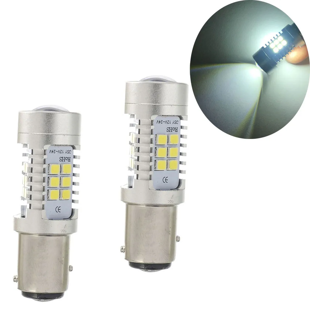 2 шт. 21SMD 6500K Автомобильные светодиодные лампы 21 Вт 1157 типа розетки приборной