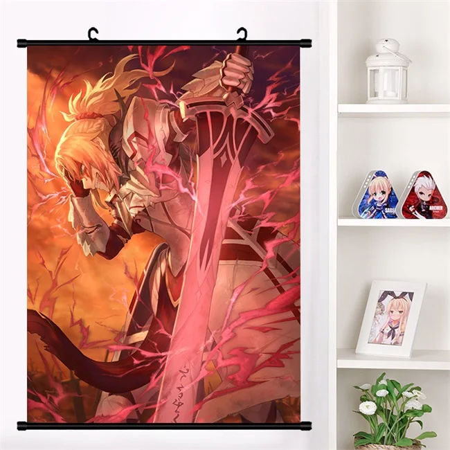 Японская игра-аниме Fate/apocripha Mordred Косплей настенные свитки Фреска плакат Настенные подвесные плакаты коллекция домашнего декора подарки - Цвет: D