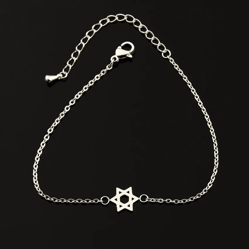 

ACEBFEET 10pcs/lot David Star Best Friend Charm Bracelet Women Israel Gold Color Bileklik Erkek Stainless Steel Jewish Jewelry