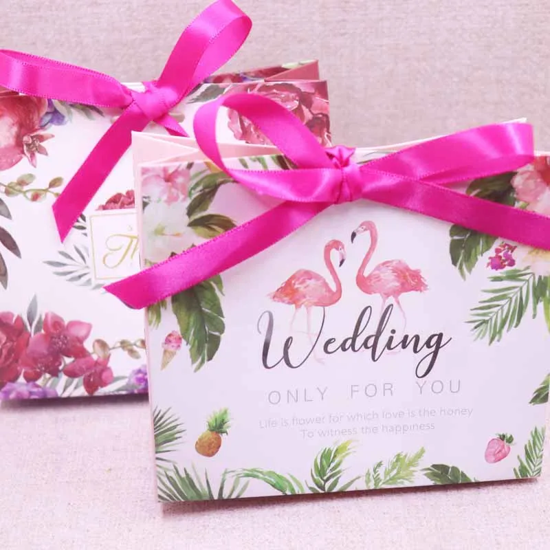 10 шт. Свадебные только для вас Фламинго коробка конфет для вечерние украшения стола/вечерние принадлежности/свадебные любимые подарочные коробки