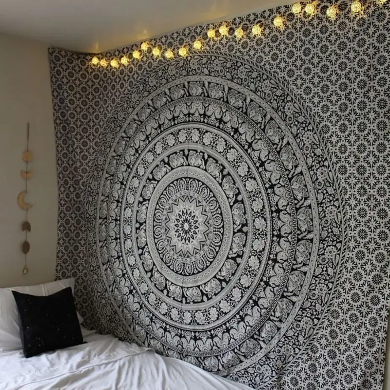 1Ps Bohemia Mandala Blankets Tapestry Black Wall Hanging wandbehang