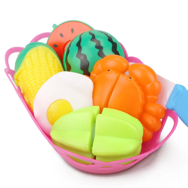 New Cutting Fruit Vegetable Toy Pretend Play Kitchen Toys Play House Miniature Plastic Cooking Food Kids Girls Educational Gift 3