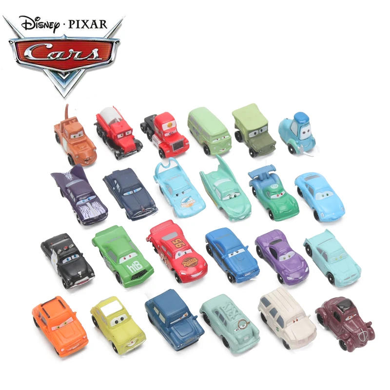 4 6 см 24 шт./лот Disney Pixar Cars 3 Lightning McQueen Mater Jackson Storm Ramirez 1:55 литье под давлением ABS модель