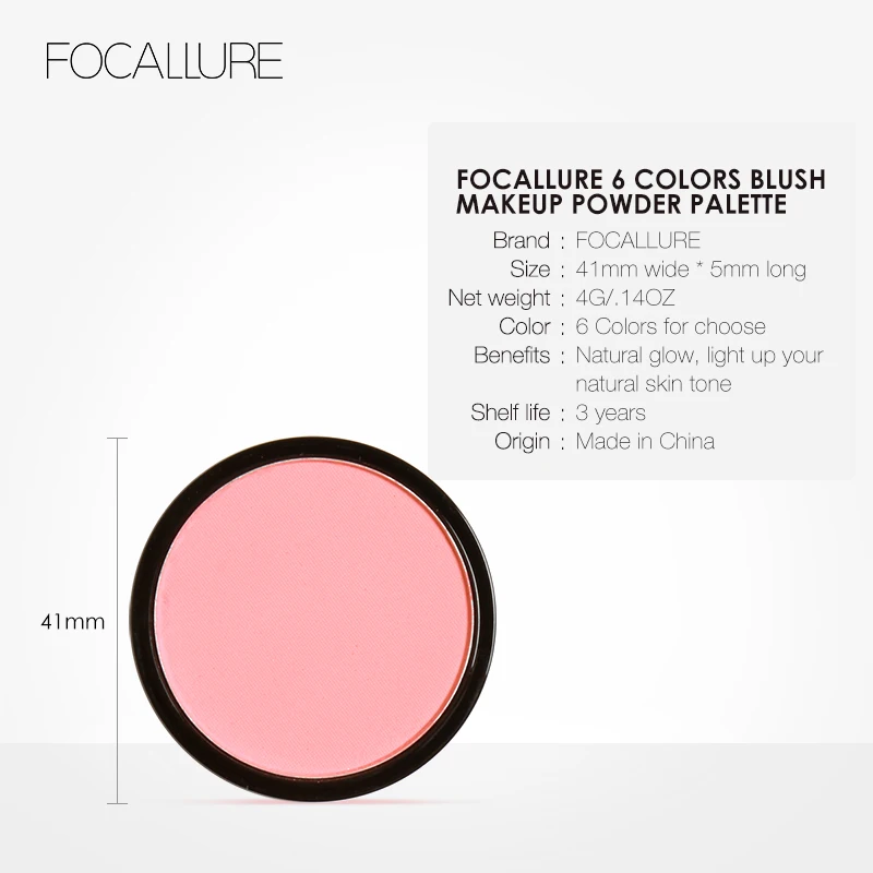 Румяна для макияжа FOCALLURE 6 цветов натуральный прессованный румяна пудра палитра