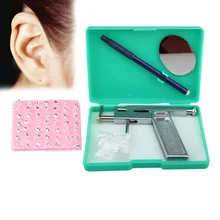 New 1set Professional Stainless Steel Ear Nose Navel Body Piercing Gun 98pcs Studs Tool Kit Set