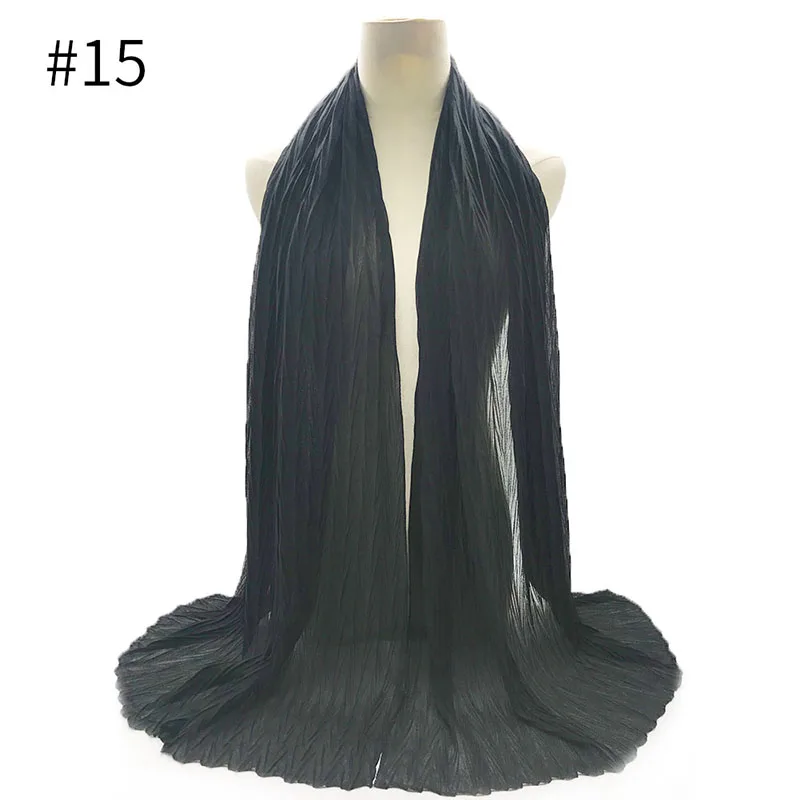 1 шт. женский шарф простые складные Макси шарфы форма сплошной шаль пэчворк дизайн мягкий мусульманский хиджаб роскошный бренд 10 шт./лот - Цвет: 15